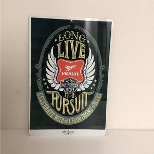 Harley Davidson Miller High Life metal beer Display wall sign